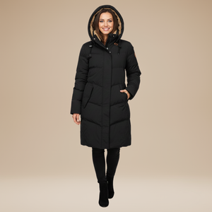 Long Hooded Insulated Cotton Parka – Colette - Nero - Bellux