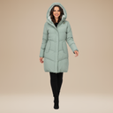 Long Hooded Insulated Cotton Parka – Colette - Verde - Bellux