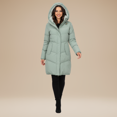 Long Hooded Insulated Cotton Parka – Colette - Verde - Bellux