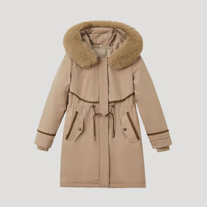 Long Parka Water-Resistant Belted Faux-Fur – Astra - Bellux