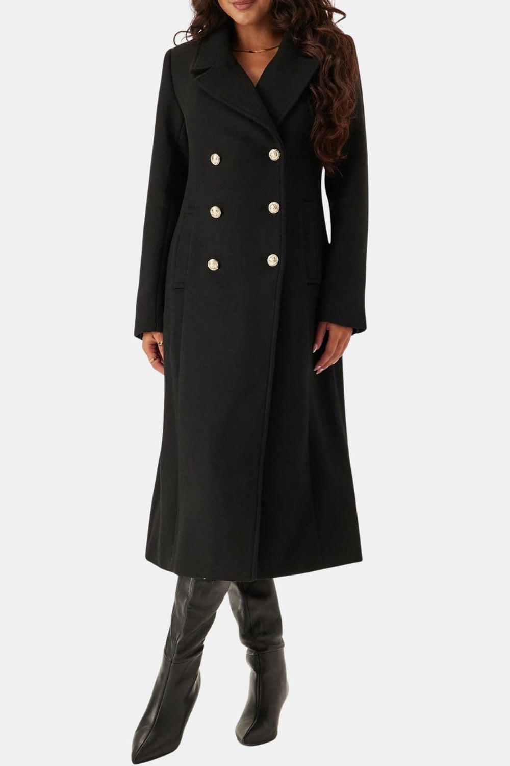 Long Shaped Coat Tailored Fit Wool-Blend – Sylvia - Bellux