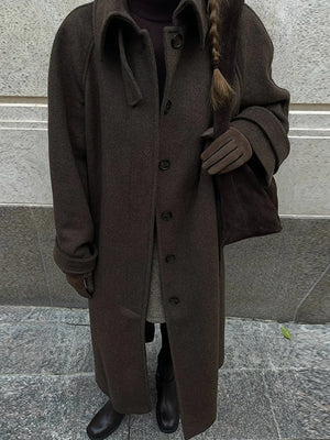 Longline Belted Tweed Coat – Elowen - Bellux