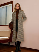 Longline Checked Coat Straight-Cut Midi – Marian - Persimmon - Bellux