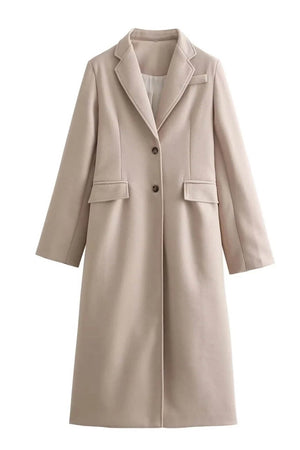 Longline Coat – Delphine - Beige - Bellux