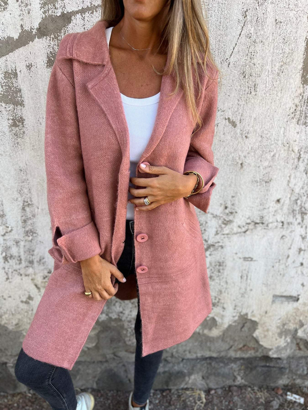 Longline Coat Tailored Fit – Rosella - Pink - Bellux