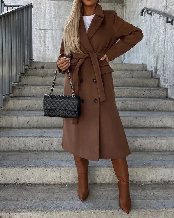 Longline Coat Tailored Fit – Seraphine - Brown - Bellux