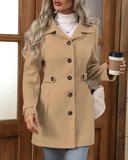 Longline Coat Tailored Fit Wool-Blend – Hazel - Khaki - Bellux