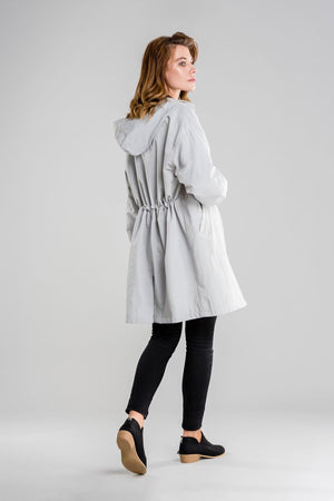 Longline Hooded Coat Lightweight Relaxed Fit - Cordelia - Bellux