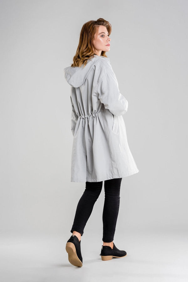 Longline Hooded Coat Lightweight Relaxed Fit - Cordelia - Bellux