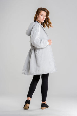 Longline Hooded Coat Lightweight Relaxed Fit - Cordelia - Bellux