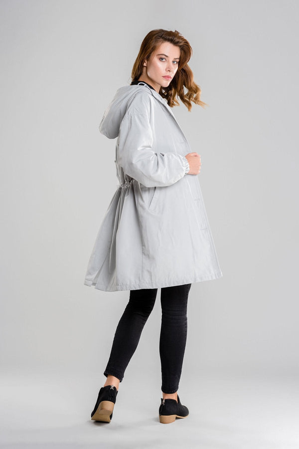Longline Hooded Coat Lightweight Relaxed Fit - Cordelia - Bellux
