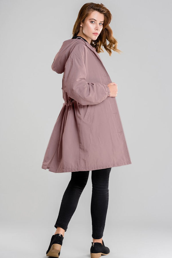 Longline Hooded Coat Lightweight Relaxed Fit - Cordelia - Bellux