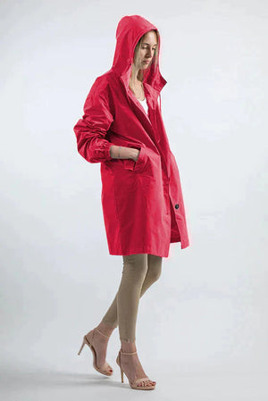 Longline Hooded Coat Lightweight Relaxed Fit - Cordelia - Bellux