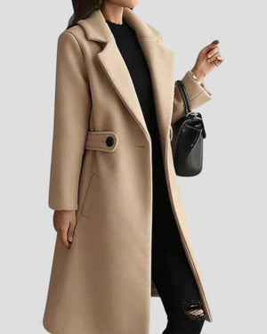Longline Maxi Coat Tailored Waist – Evelina - Bellux