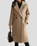 Longline Maxi Coat Tailored Waist – Evelina - Khaki - Bellux