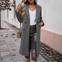 Longline Oversize Trench Coat Relaxed Fit – Violet - Dark grey - Bellux
