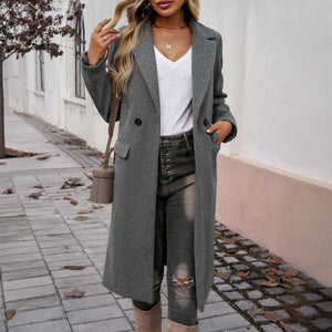 Longline Oversize Trench Coat Relaxed Fit – Violet - Dark grey - Bellux
