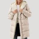 Longline Puffer Coat Insulated Faux-Fur Lined – Isla - Beige - Bellux