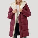 Longline Puffer Coat Insulated Faux-Fur Lined – Isla - Bordeaux - Bellux