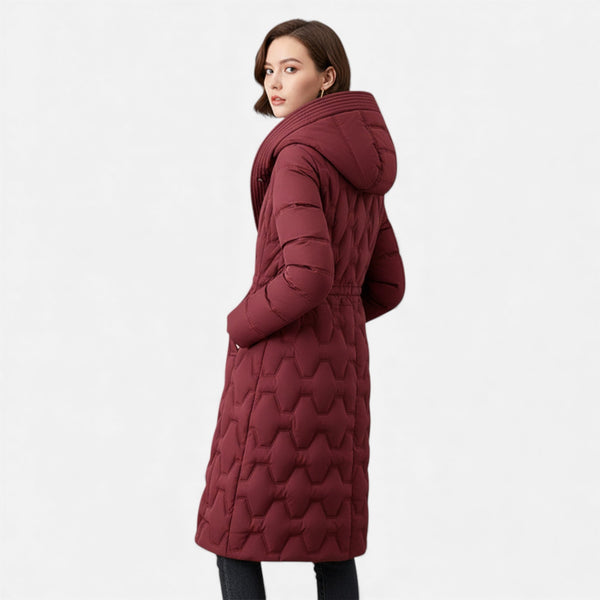 Longline Quilted Hooded Coat Insulated Water-Resistant - Bellux
