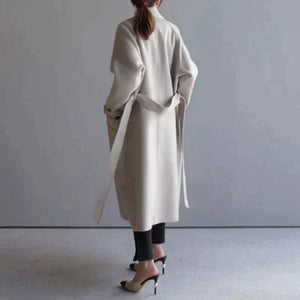 Longline Tailored Wool Coat – Rosalind - Off White - Bellux