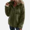 Longline Teddy Coat Relaxed Fit Wool-Blend – Arabella - Green - Bellux