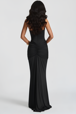 Maxi Dress Elegant Neckline – Sable - Bellux