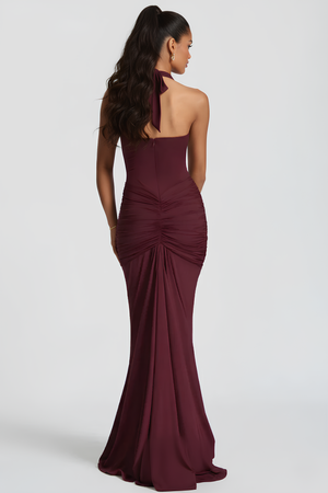 Maxi Dress Elegant Neckline – Sable - Bellux