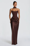 Maxi Dress High Slit Figure-Flattering – Maggie