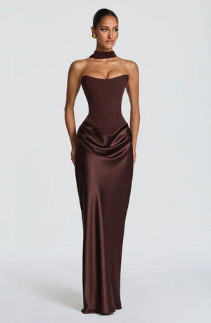 Maxi Dress High Slit Figure-Flattering – Maggie