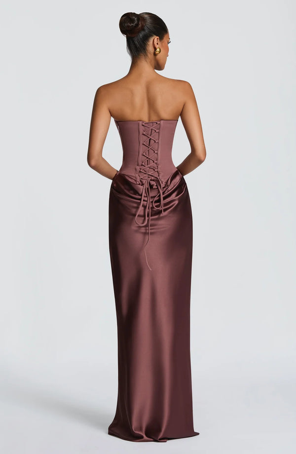 Maxi Dress High Slit Figure-Flattering – Maggie