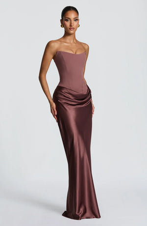 Maxi Dress High Slit Figure-Flattering – Maggie
