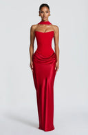 Maxi Dress High Slit Figure-Flattering – Maggie