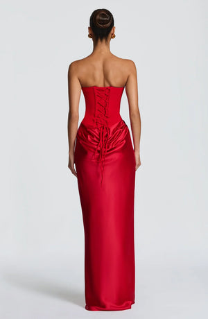 Maxi Dress High Slit Figure-Flattering – Maggie