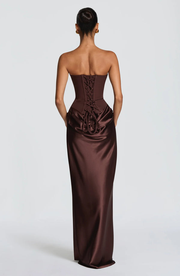 Maxi Dress High Slit Figure-Flattering – Maggie