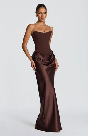 Maxi Dress High Slit Figure-Flattering – Maggie