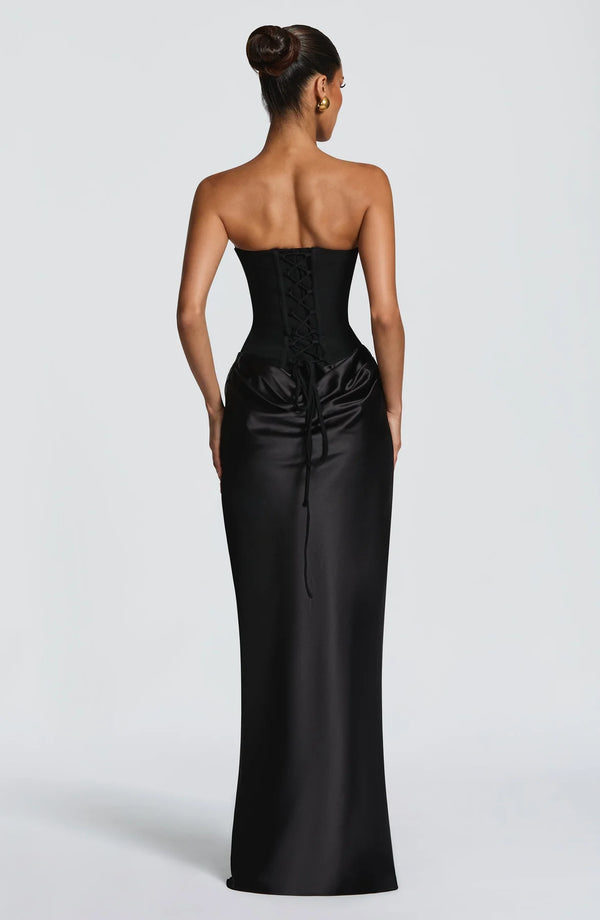 Maxi Dress High Slit Figure-Flattering – Maggie