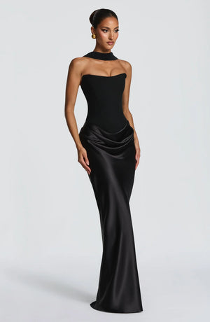Maxi Dress High Slit Figure-Flattering – Maggie