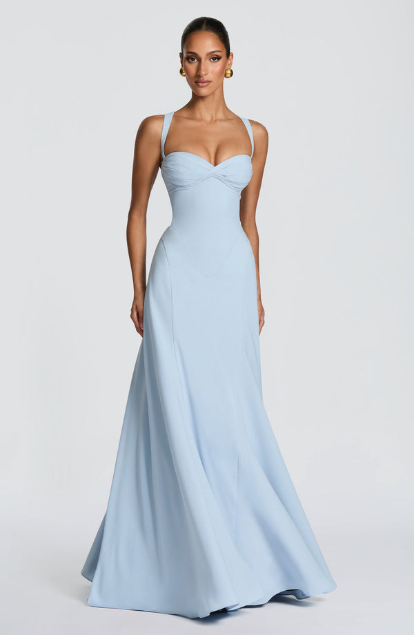 Maxi Gown Sculpted Waist – Celeste - Bellux