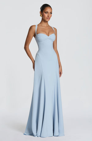 Maxi Gown Sculpted Waist – Celeste - Bellux