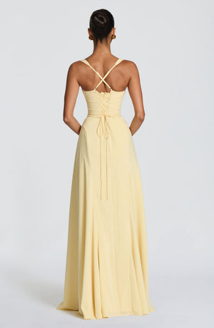 Maxi Gown Sculpted Waist – Celeste - Bellux