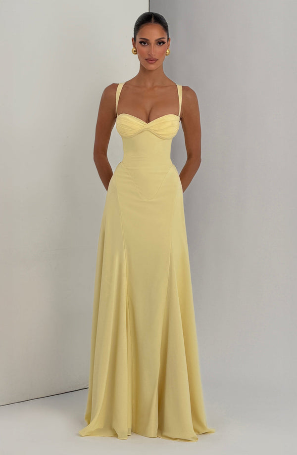 Maxi Gown Sculpted Waist – Celeste - Bellux