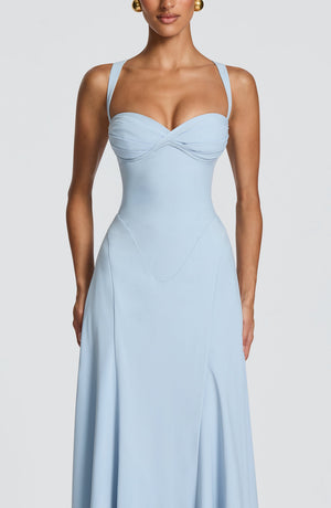 Maxi Gown Sculpted Waist – Celeste - Bellux