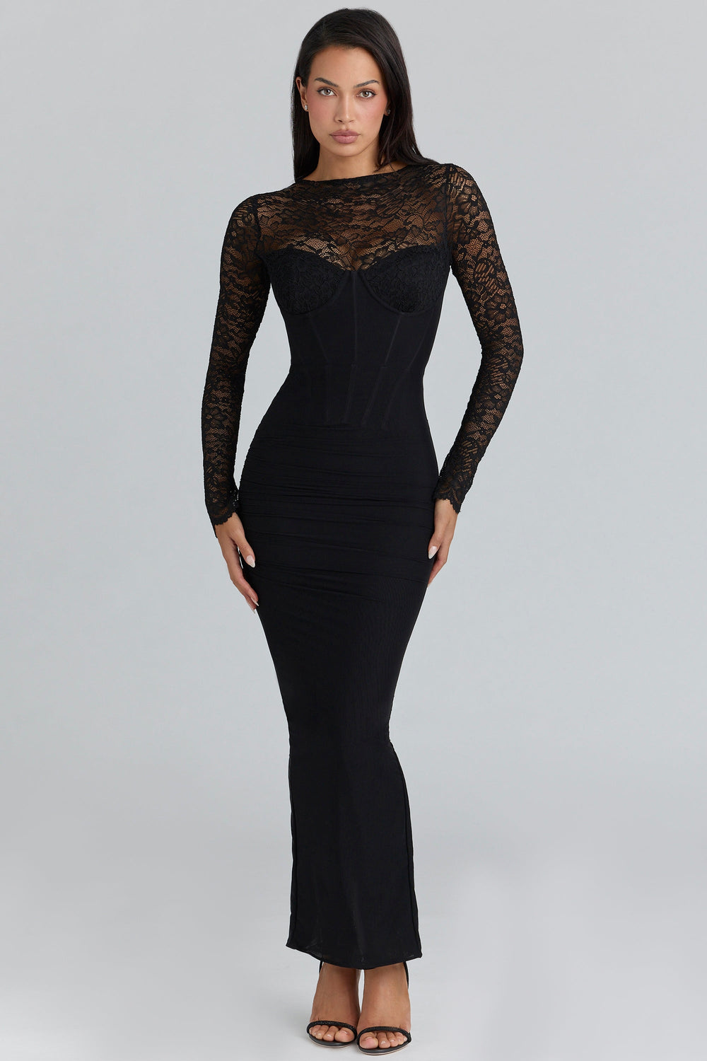 Maxi Gown Sculpting Sheer Lace – Marin - Bellux