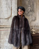 Medium-Length Faux-Fur Coat Hidden Button – Celine