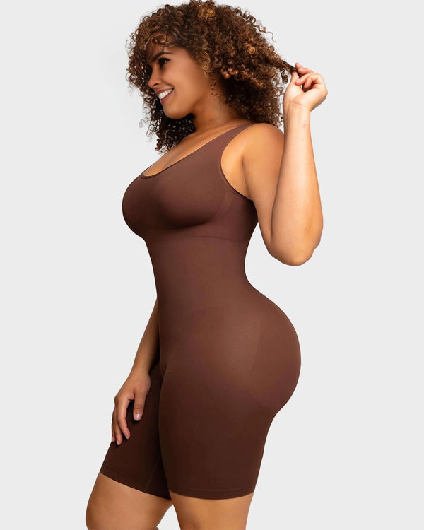 Mid-Thigh Seamless Tummy-Control Bodysuit – CurveLift - Bellux