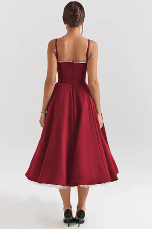 Midi Dress Double-Layer Underwired Satin – Esme - Bellux