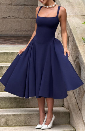 Midi Dress Figure-Flattering Stretch Crepe – Rosina - Bellux