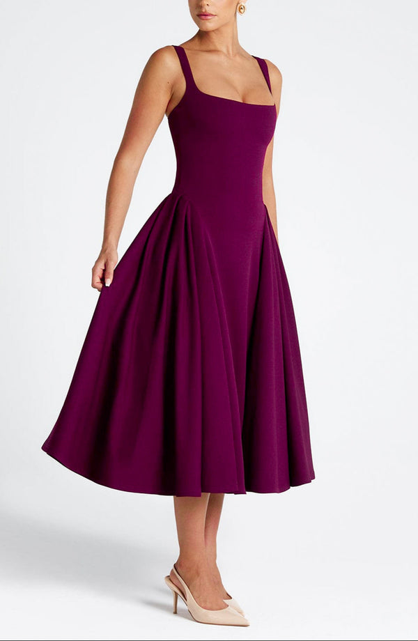 Midi Dress Figure-Flattering Stretch Crepe – Rosina - Bellux