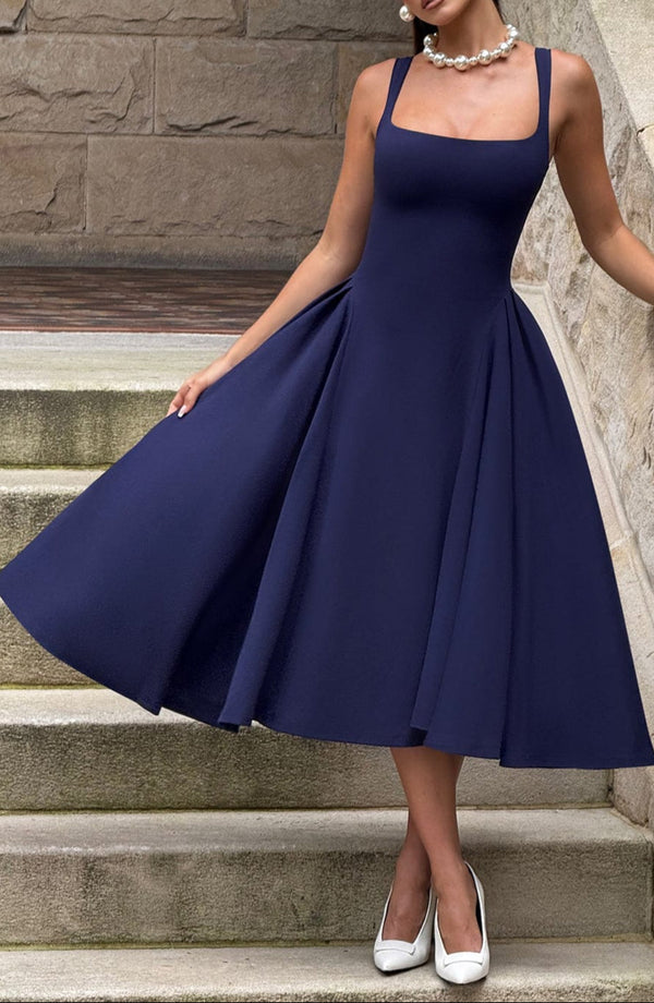 Midi Dress Figure-Flattering Stretch Crepe – Rosina - Bellux